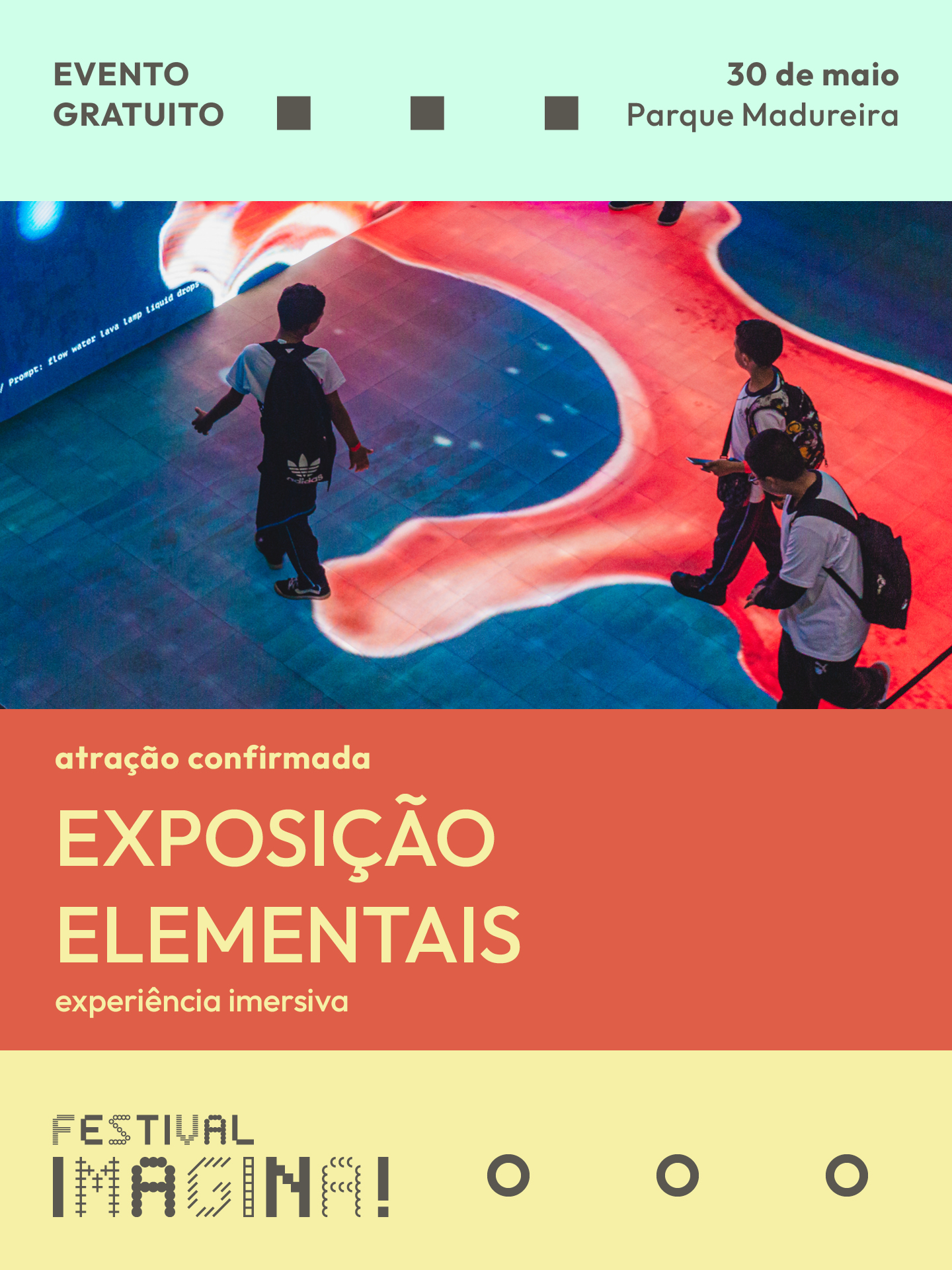 Cartaz da exposição Elementais.