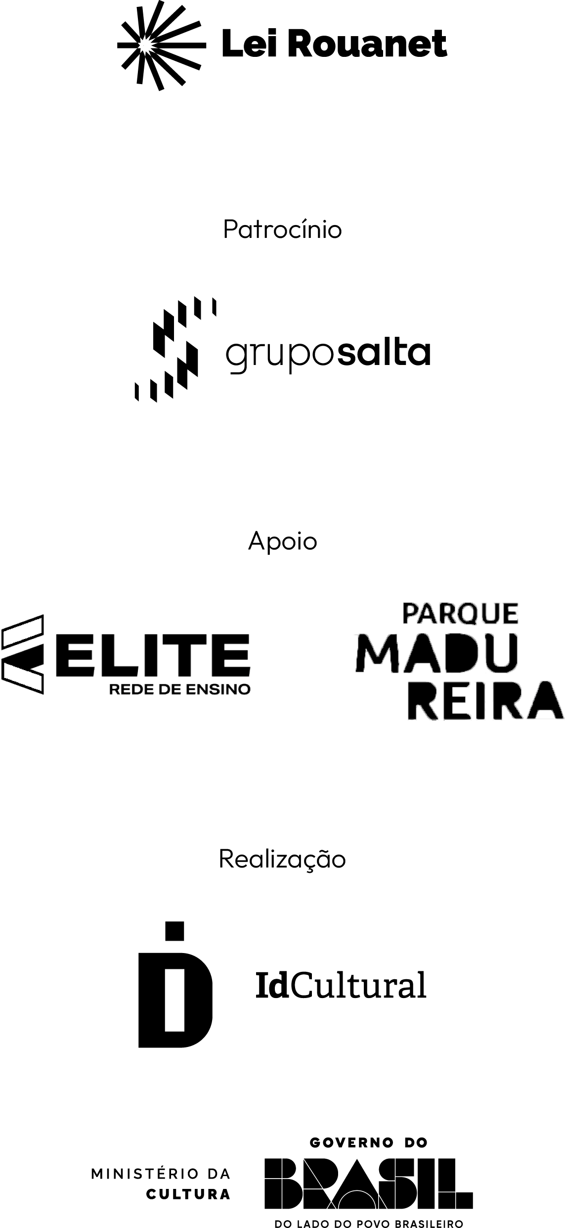 Logos dos patrocinadores